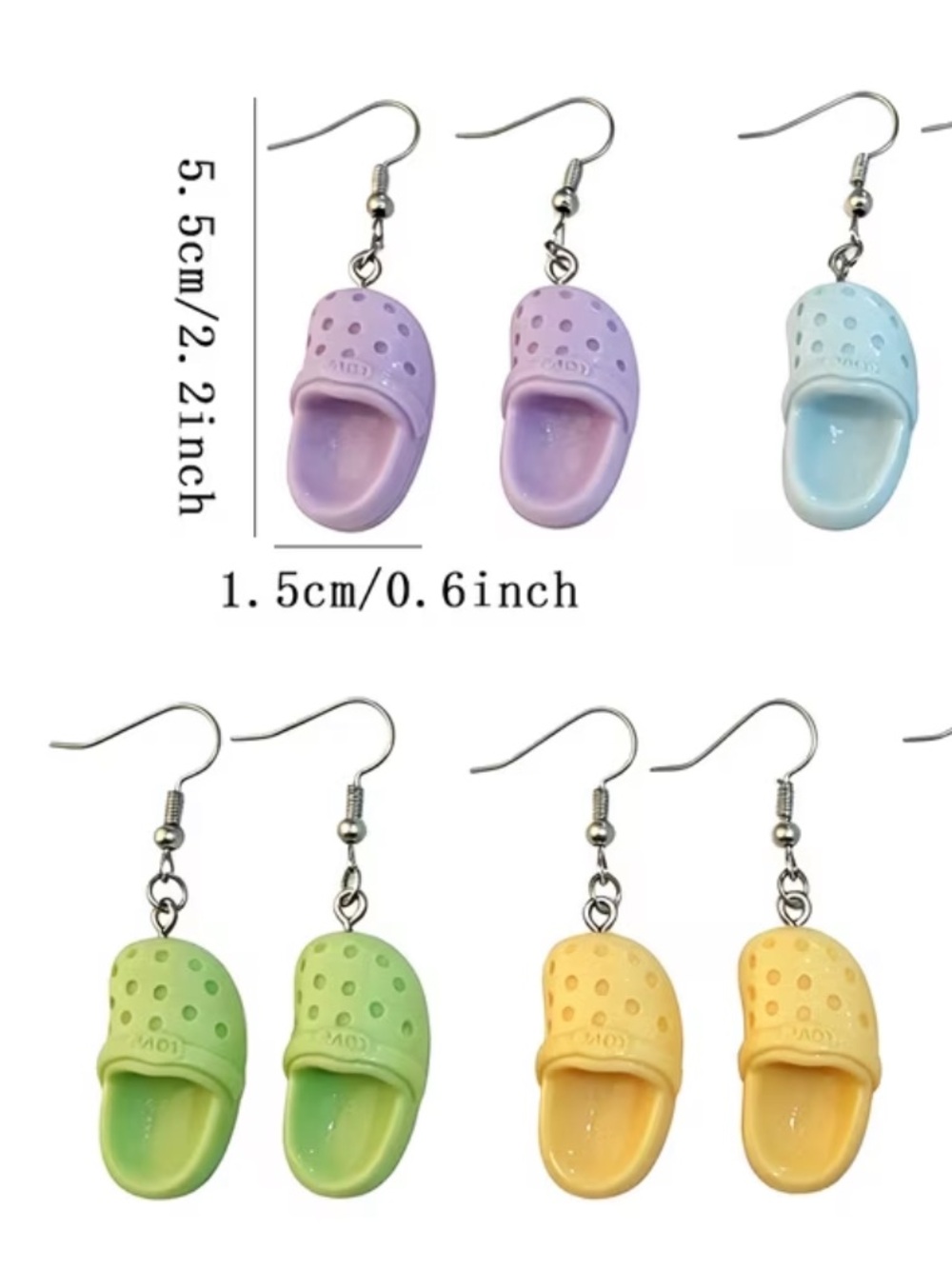 Lavender Mini Clog Drop Earrings by - Picture 2 of 4